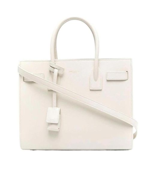 Saint Laurent White Sac De Jour Tote Bag