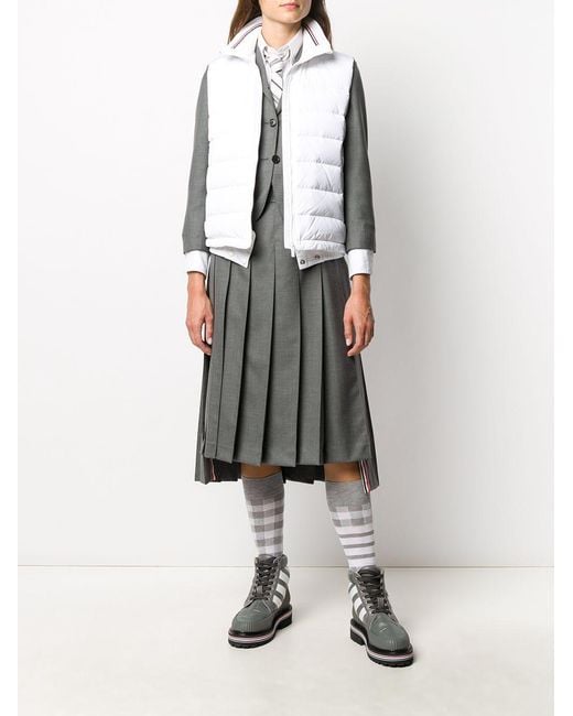 Thom Browne White Rear Stripe Padded Gilet