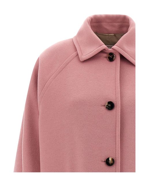 Alberto Biani Pink Long Buttoned Coat