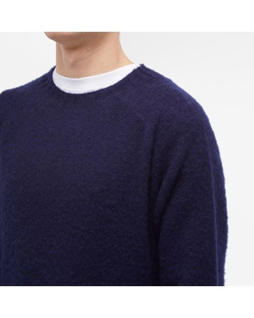 Drake's Blue Long-Sleeved Sweater for men