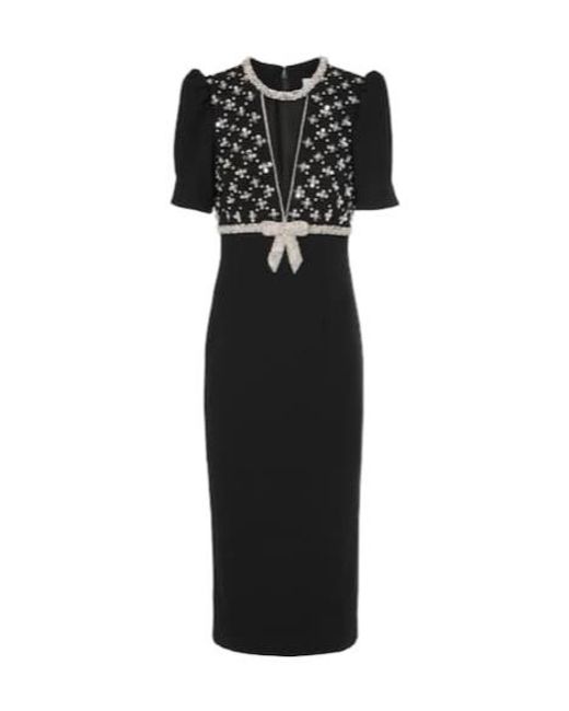 Rebecca Vallance Black X Nicky Hilton Arianna Embellished Midi Dress