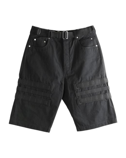 Rick Owens Gray Geth Belted Cargo Shorts for men