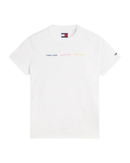 Tommy Hilfiger White Repeat Logo Washed Jersey T-Shirt