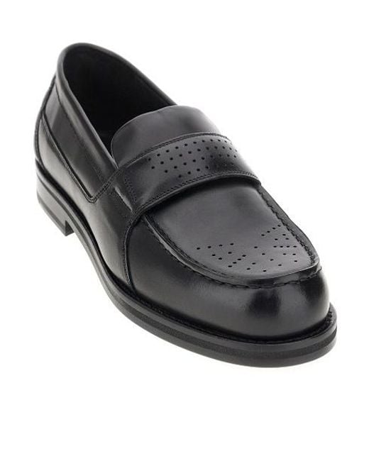 1989 STUDIO Black Perforated Flat Shoes