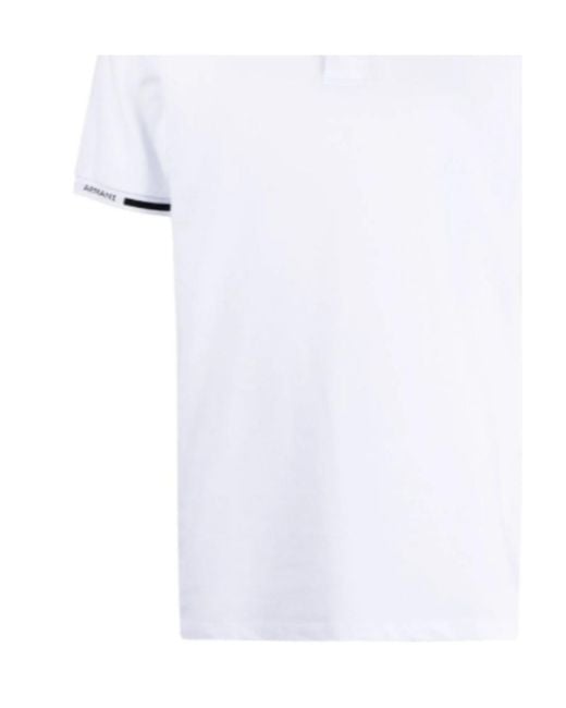 Emporio Armani White Stripe-Detail Polo Shirt for men