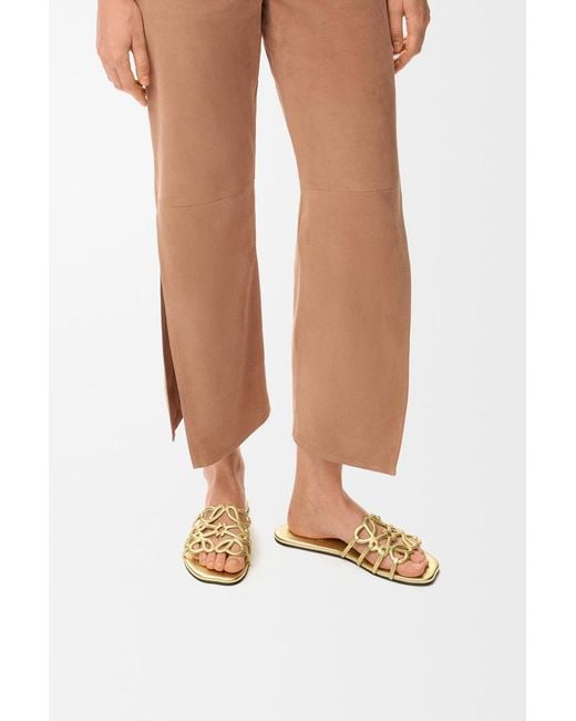 Loewe Metallic Petal Anagram Sandals