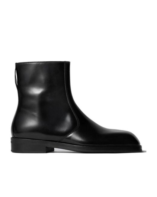 Lemaire Black Square-Toe Boots