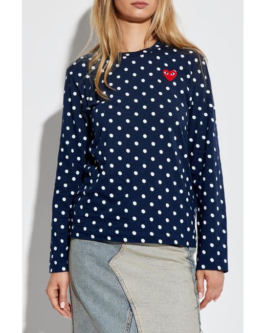 COMME DES GARÇONS PLAY Blue Long Sleeved T-Shirt