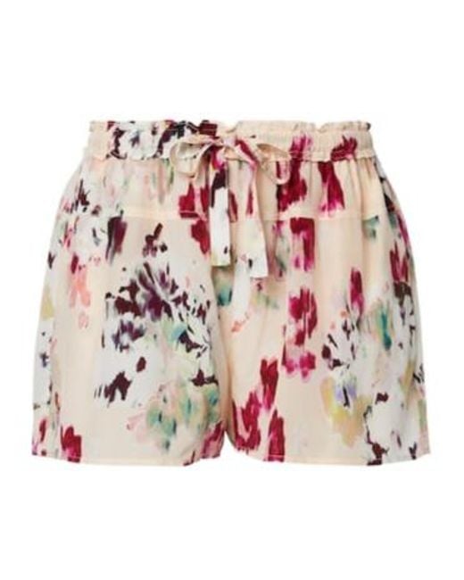 Ulla Johnson Red Aurielle Floral Silk Shorts