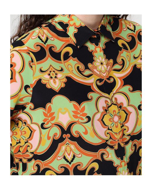 Etro Metallic Floral Print Longline Shirt