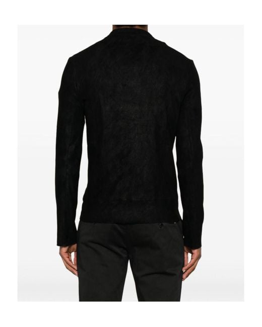 Giorgio Brato Black Suede Jacket for men