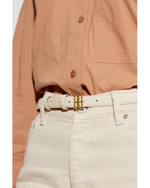 By Malene Birger Metallic Marlos Logo-Buckle Leather Belt