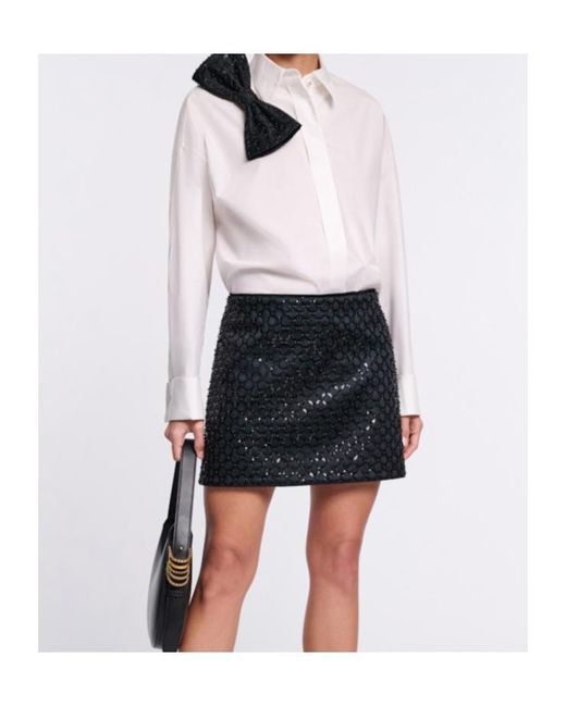 Dorothee Schumacher White Bow Brooch Oversized Shirt