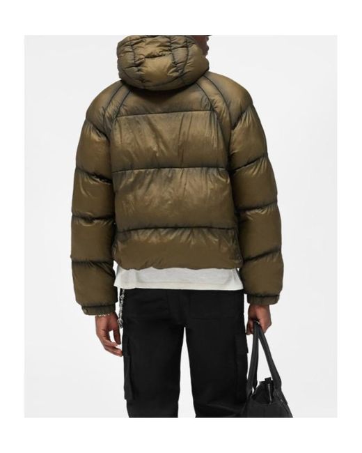 Represent Green Translucent Hooded Puffer for men
