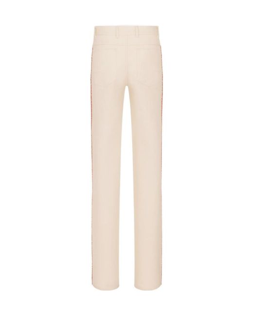 Dior White Embroidered Fitted Jeans