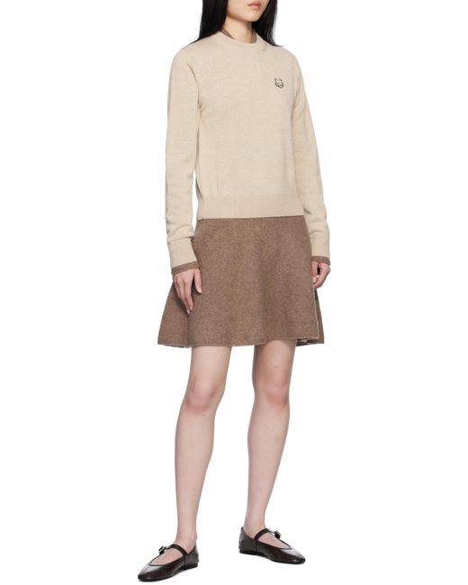 Maison Kitsuné White Maison Kitsuné Fox Head Patch Knitted Jumper