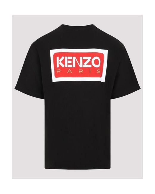 KENZO Black Logo Printed Crewneck T-Shirt for men