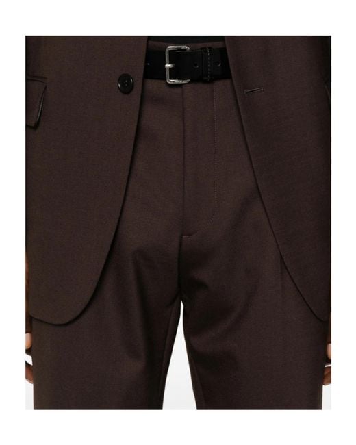 sunflower Black Flat-Front Trousers for men