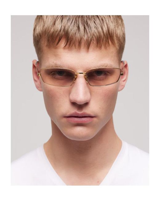 Gucci White Rectangular Frame Sunglasses for men
