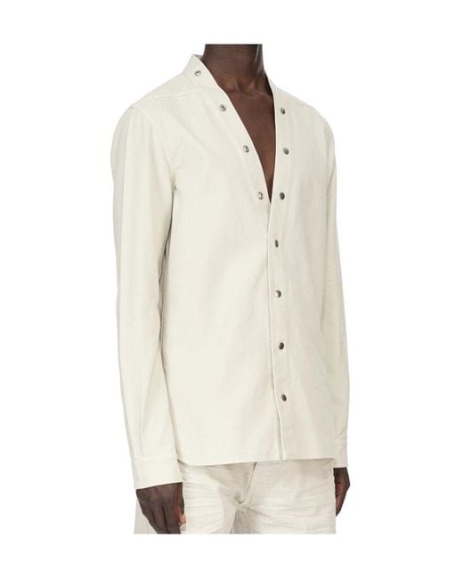 Rick Owens White Snap-Button Shirt for men