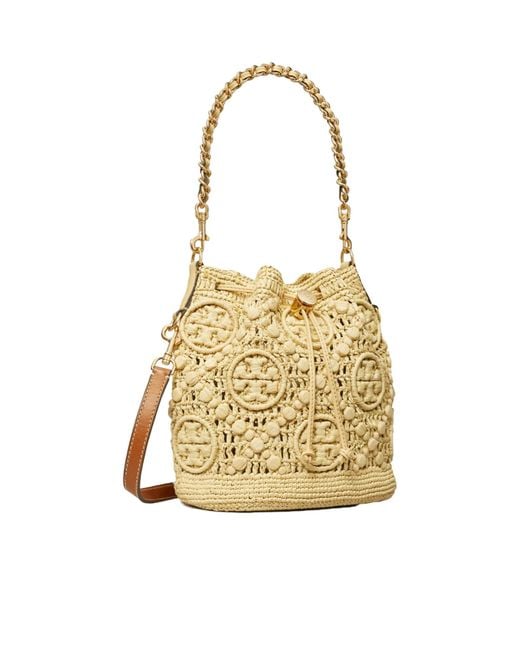 Tory Burch Metallic 'T Monogram' Crossbody Bag With Logo Embroidery And C