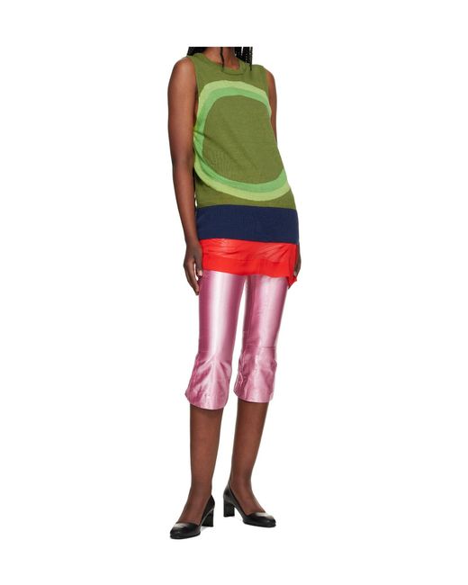 Edward Cuming Pink Knee Jerk Capri Capri Pants