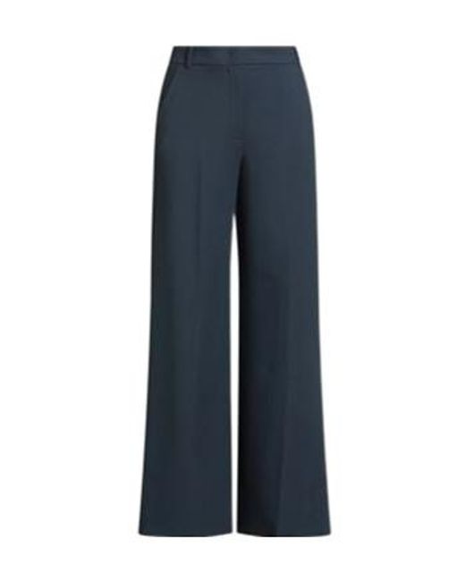MAX&Co. Blue High-Waist Center Crease Casual Trousers