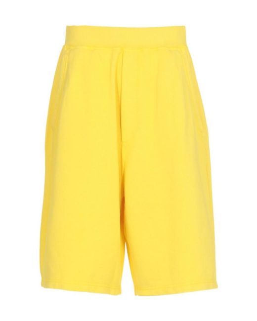 DSquared² Yellow Logo Shorts for men