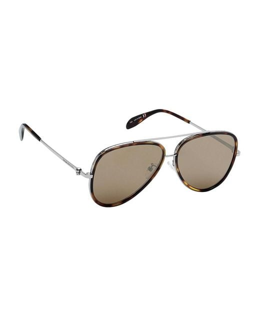 McQueen Metallic Logo Sunglasses for men