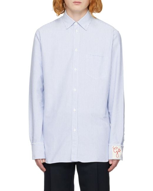 Golden Goose Deluxe Brand Purple Striped Buttoned Shirt for men