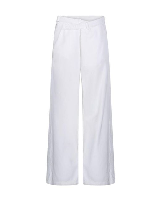 DARKPARK White Gaia Belted Wide-Leg Trousers