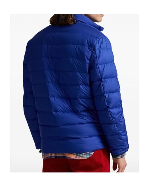 Polo Ralph Lauren Blue Logo Embroidered Zip-Up Jacket for men