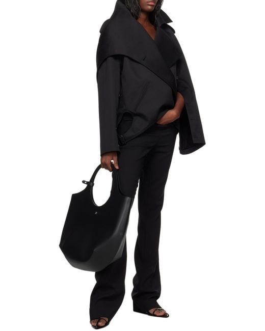 Courreges Black Courrèges Oblique Short Trench Coat