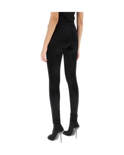 Balenciaga Black Ski Velvet Leggings