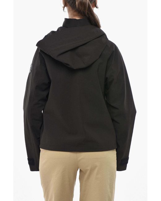 Woolrich Black Logo-Patch Hooded Jacket