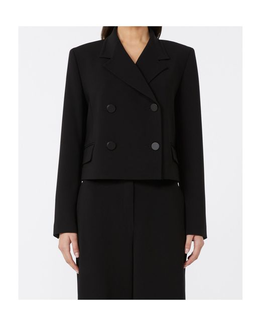 Max Mara Black Studio Double-Breasted Long-Sleeved Jacket