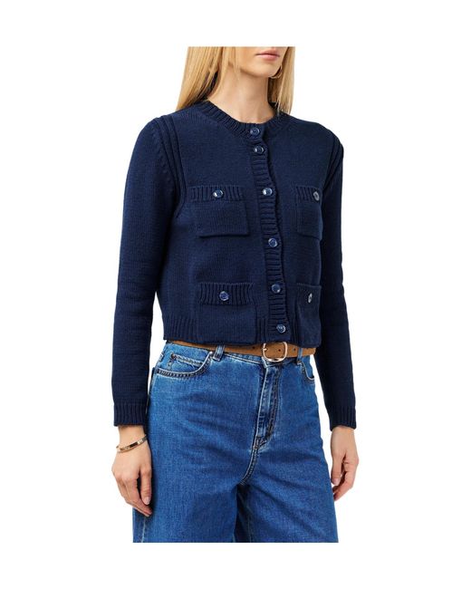 Weekend by Maxmara Blue Dark Knit Cardigan