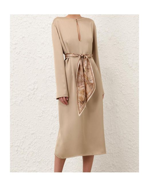 Zimmermann Natural Keyhole Midi Dress