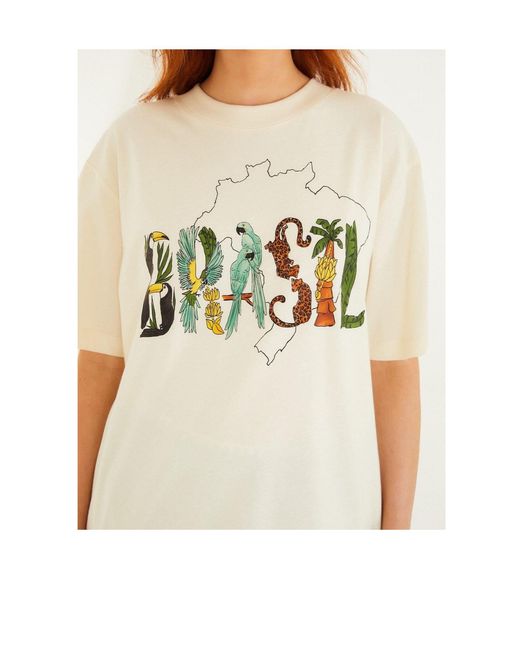 Farm Rio White Brasil Printed T-Shirt