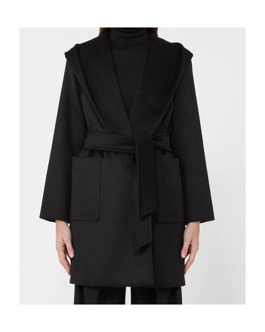 Max Mara Black Camel Robe Coat