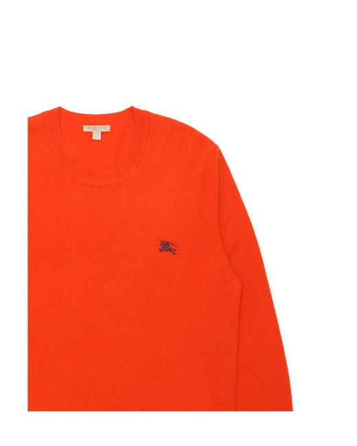 Burberry Orange Logo Round-Neck Pullover for men