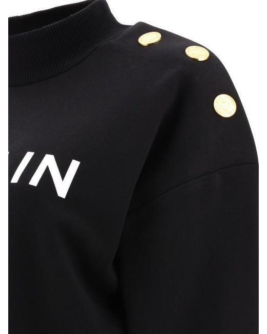 Balmain Black Logo Printed Sweatshirt