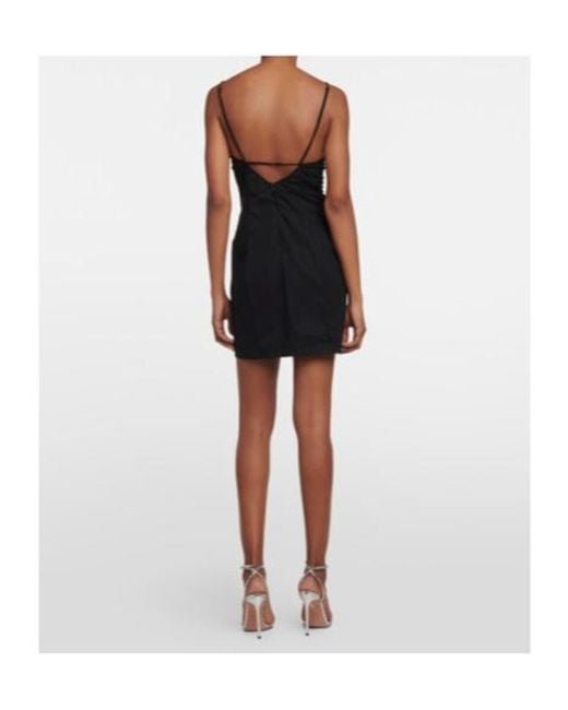 Nensi Dojaka Black Frill-Trimmed Minidress