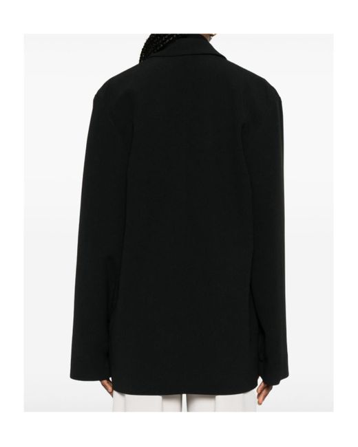 Alberta Ferretti Black Single Breasted Oversized Blazer