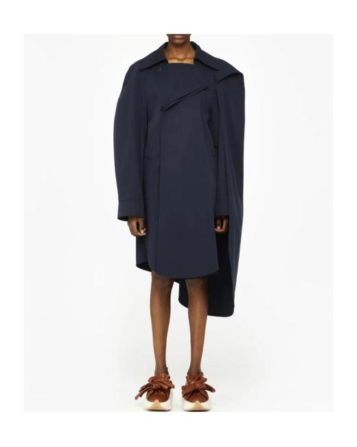 J.W. Anderson Blue Jw Anderson Asymmetric Cape Trench Coat