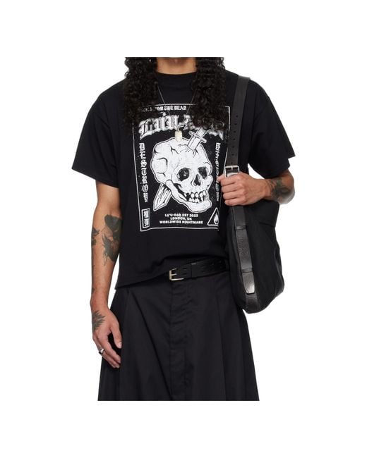 Lu'u Dan Black Box Neck T-Shirt for men