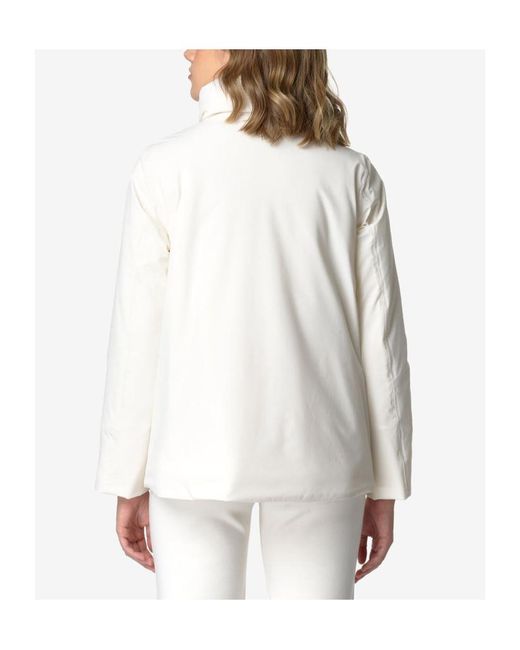 K-Way White Long-Sleeved Padded Jacket