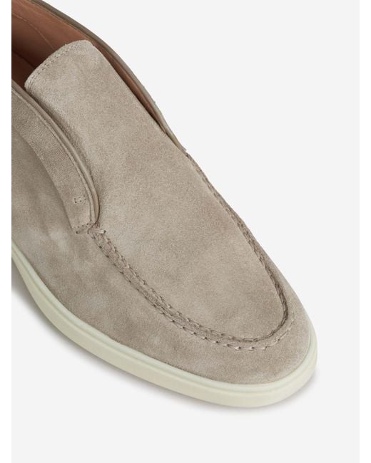 Santoni Gray Slip-On Ankle Boots