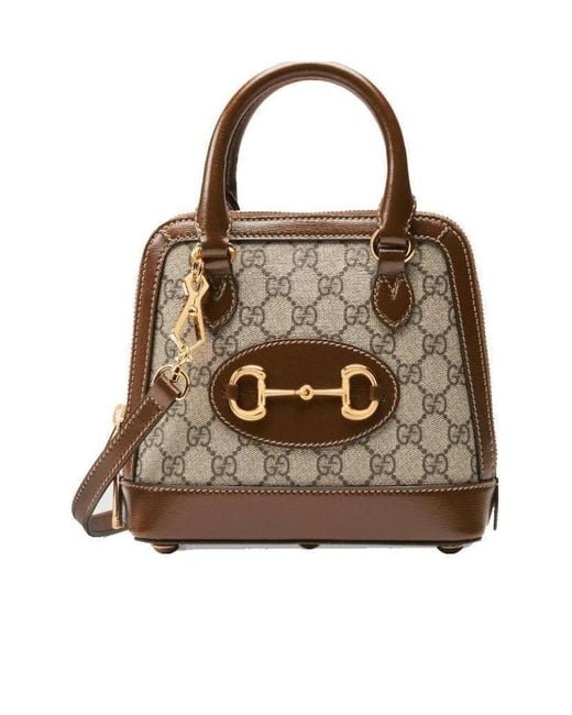Gucci Brown Horsebit 1955 Mini Top Handle Bag