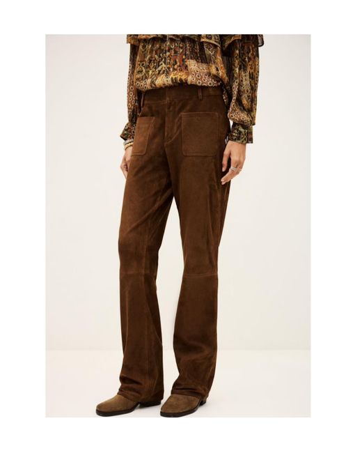 Ba&sh Brown Wide-Leg Casual Pants